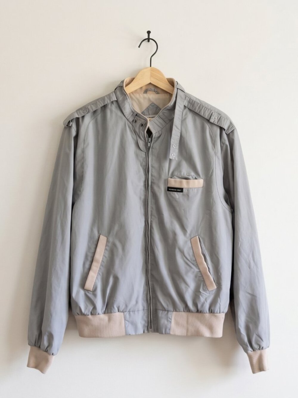 Vintage Members Only Gray Iconic Racer Jacket Size 46 XL